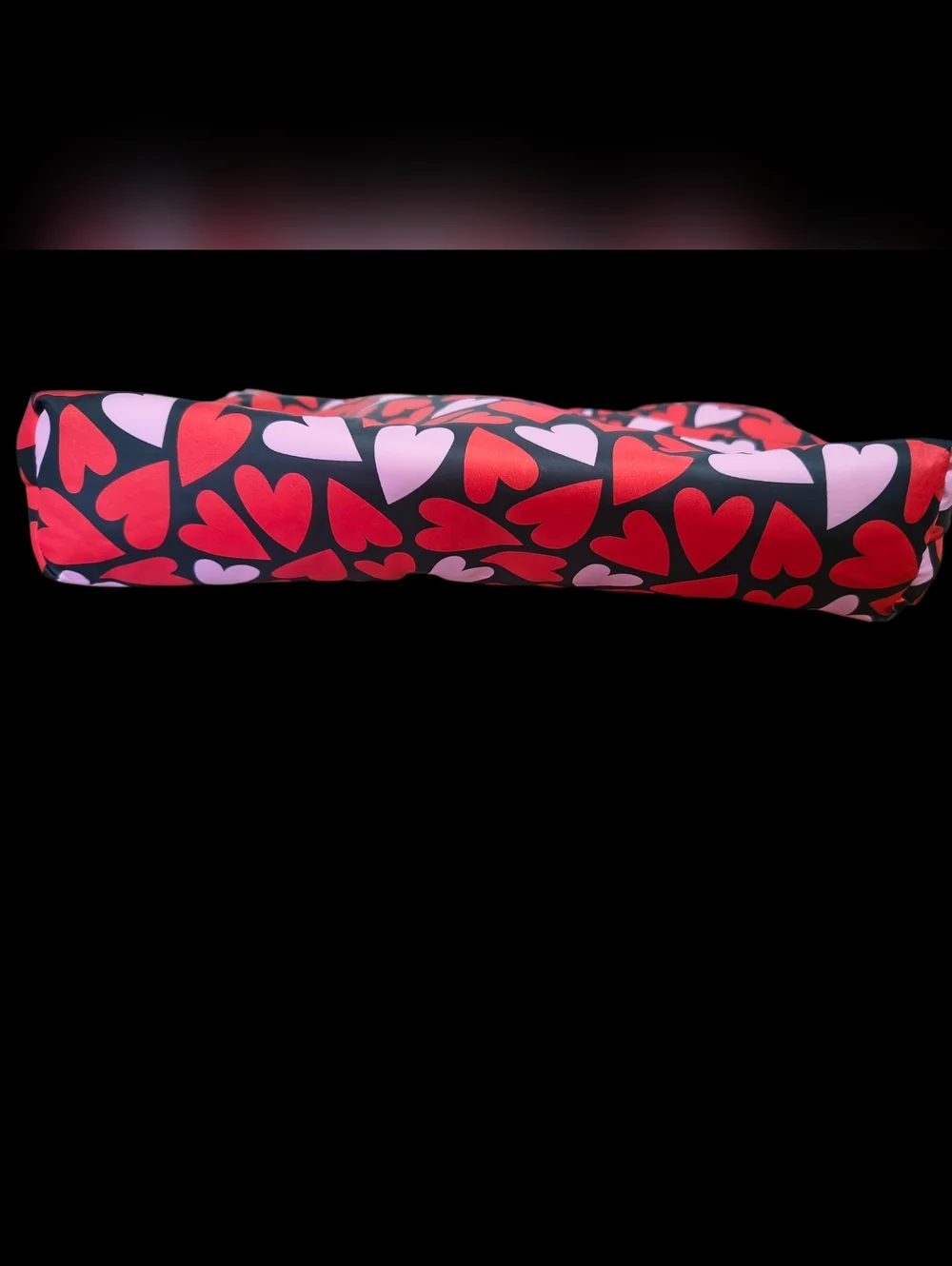 RACHEL Rachel Roy Heart Print Zip Pouch in Red, Pink & Black - Picture 3 of 5